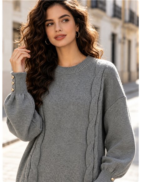 Jersey de punto con trenzas laterales