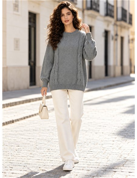 Jersey de punto con trenzas laterales