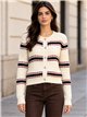 Chaqueta de punto trenzado rayas