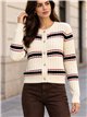 Chaqueta de punto trenzado rayas