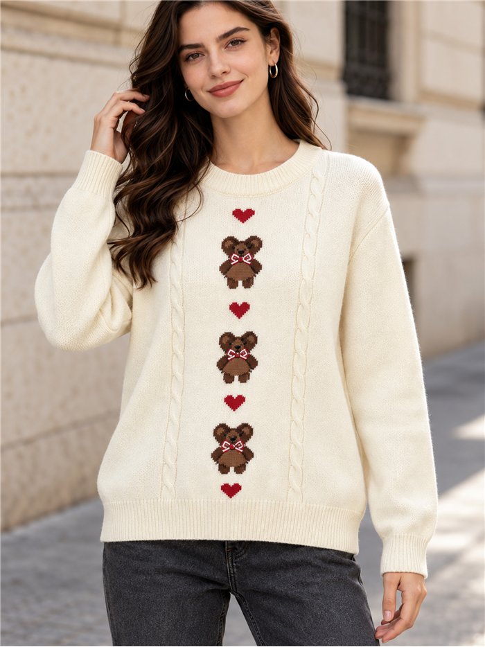 Strickpullover mit Teddybären
