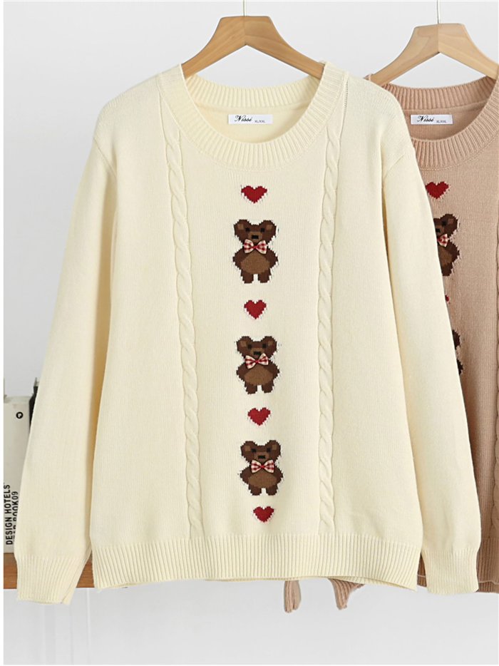 Strickpullover mit Teddybären