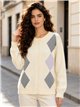 Argyle knit cardigan