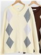 Argyle knit cardigan