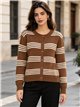 Horizontal stripe knit cardigan