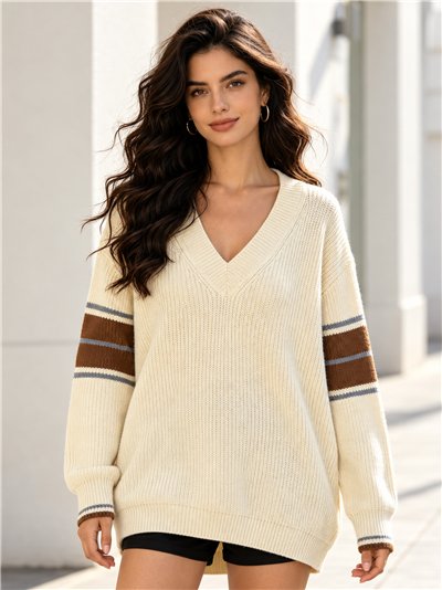 Jersey amplio cuello pico