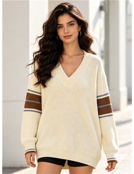 Jersey amplio cuello pico