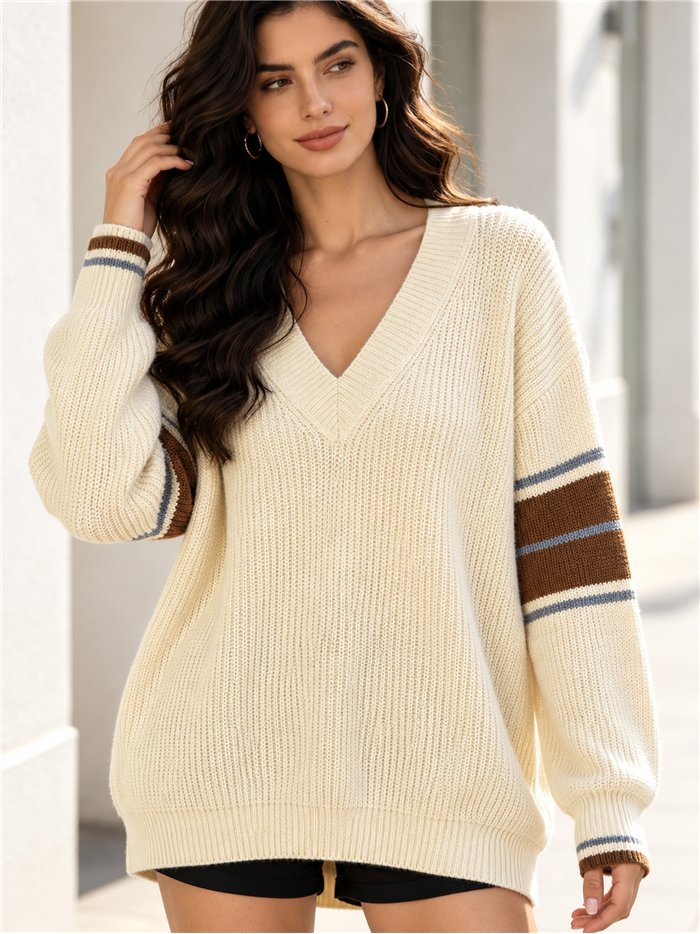 Jersey amplio cuello pico