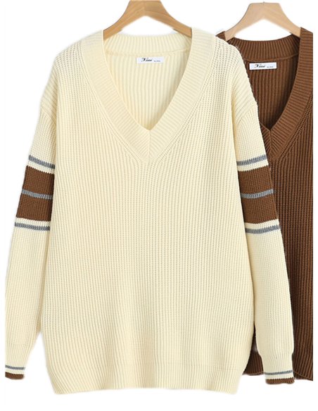 Jersey amplio cuello pico