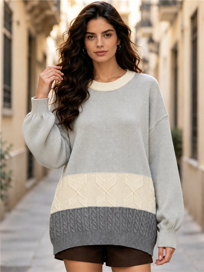 Jersey amplio color block