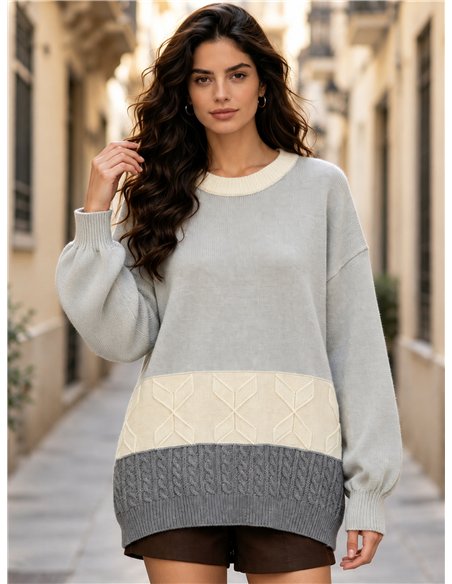 Jersey amplio color block