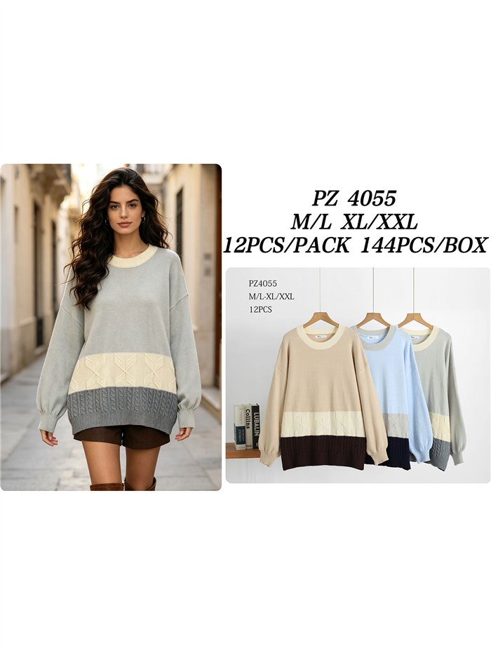 Jersey amplio color block