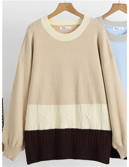 Jersey amplio color block