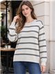 Fein gestreifter Strickpullover