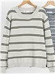 Fein gestreifter Strickpullover