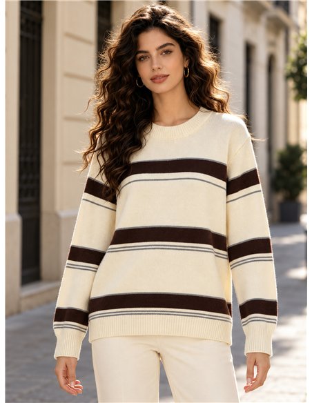 Pull en maille à larges rayures