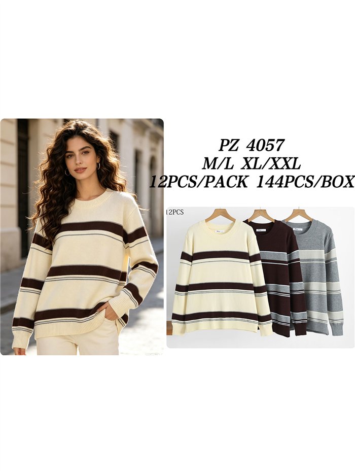 Pull en maille à larges rayures