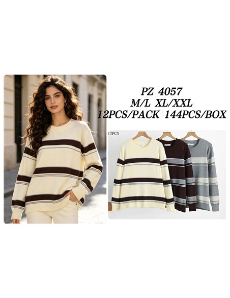 Pull en maille à larges rayures
