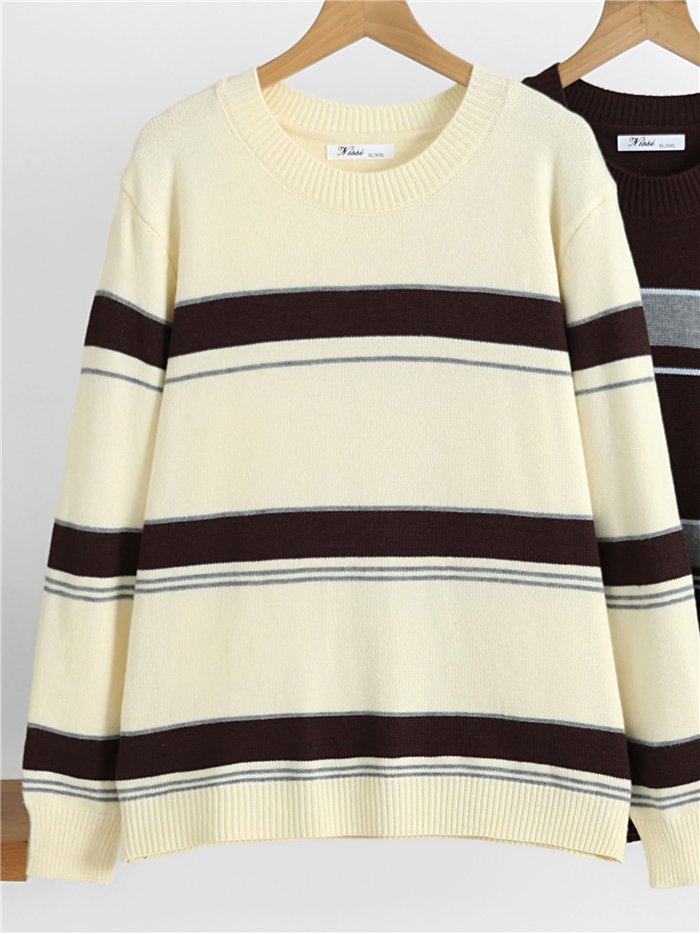 Pull en maille à larges rayures