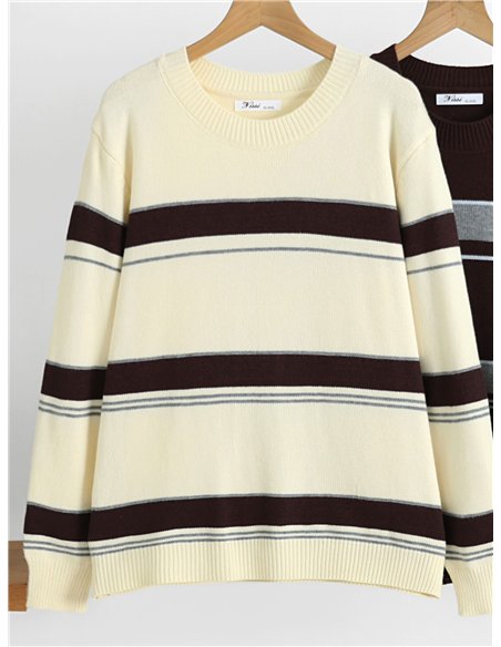 Pull en maille à larges rayures