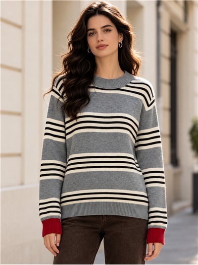 Jersey de punto rayas multicolor