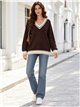 Jersey de punto cuello pico ribeteado