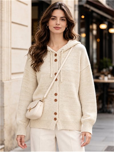 Chaqueta de punto con capucha