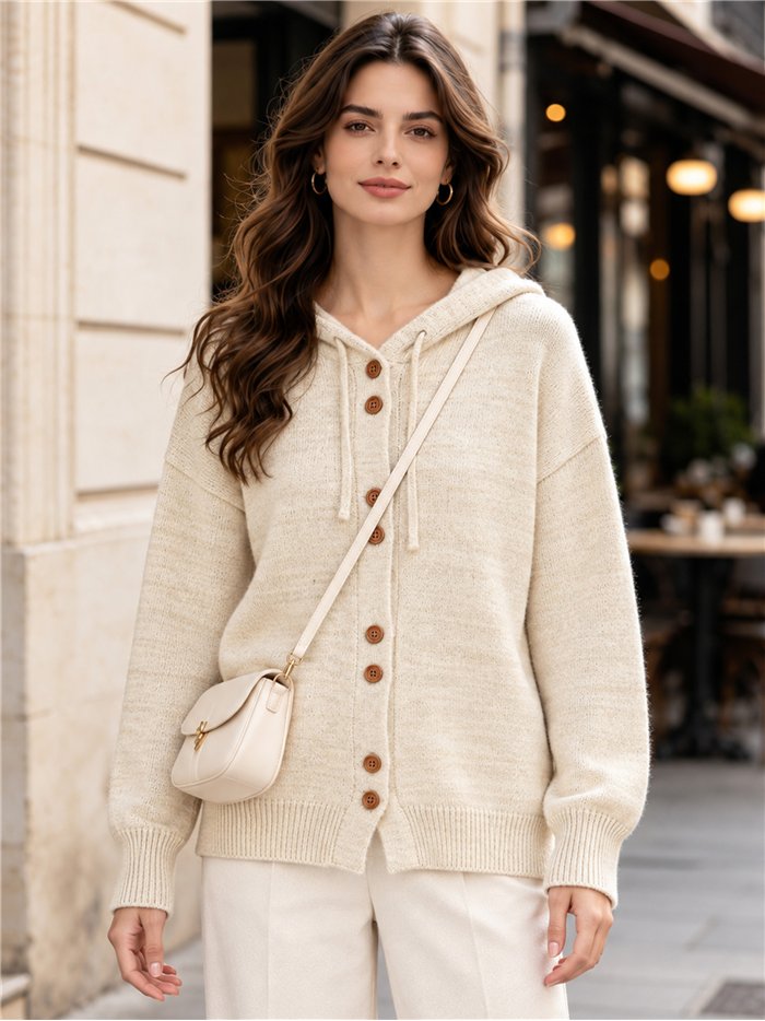 Chaqueta de punto con capucha