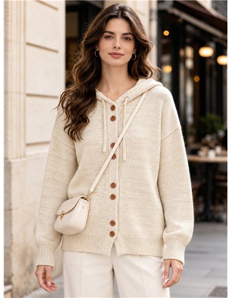 Chaqueta de punto con capucha
