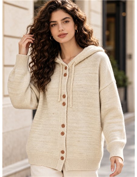 Chaqueta de punto con capucha