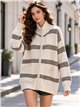 Giacca a maglia a righe oversize