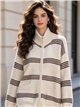 Giacca a maglia a righe oversize