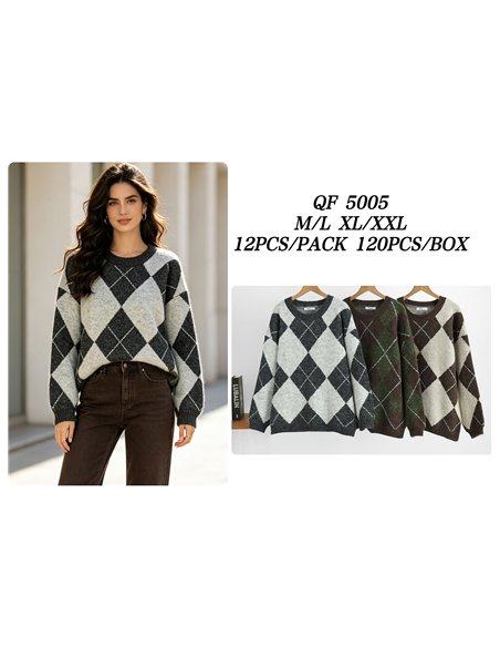 pull en maille diamant