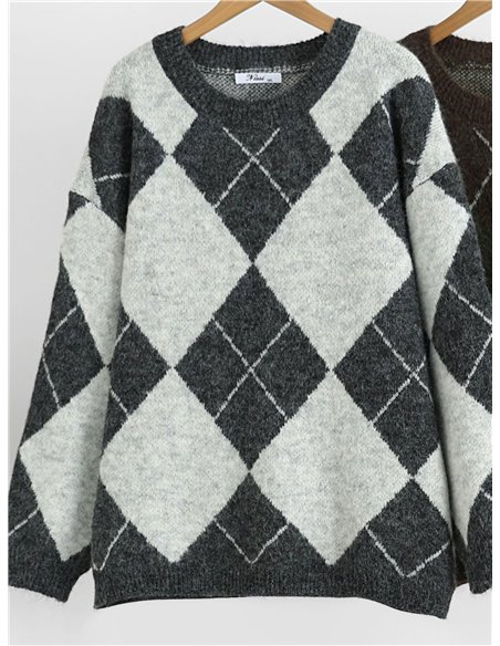 pull en maille diamant