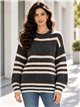 Pull rayé en grosse maille