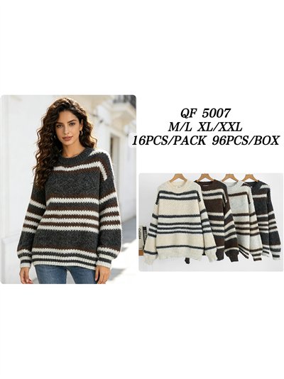 Pull rayé en grosse maille 2