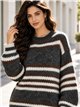 Pull rayé en grosse maille