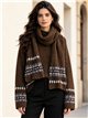 Jacquard sweater and scarf set