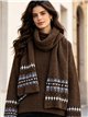 Jacquard sweater and scarf set