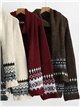Jacquard sweater and scarf set