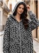 Chaqueta de punto animal print con capucha