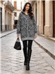 Chaqueta de punto animal print con capucha