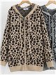 Chaqueta de punto animal print con capucha