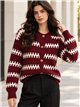 Chaqueta de punto jacquard geométrico