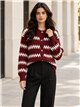 Chaqueta de punto jacquard geométrico