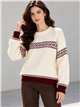 Jersey de punto con cenefa jacquard