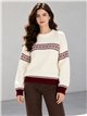 Jersey de punto con cenefa jacquard