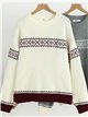 Jersey de punto con cenefa jacquard