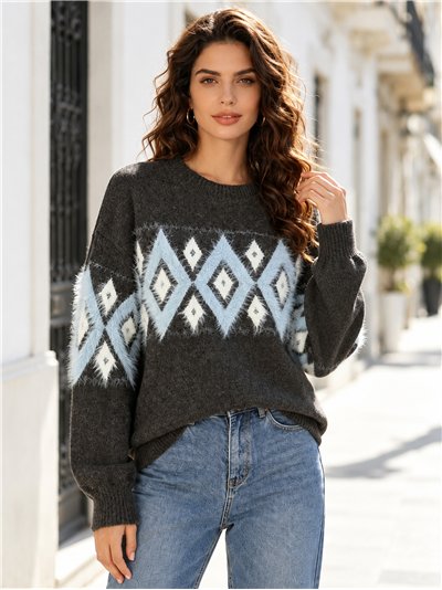 Jersey de punto suave con rombos