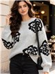 Jersey de punto con flores jacquard